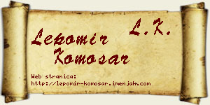 Lepomir Komosar vizit kartica